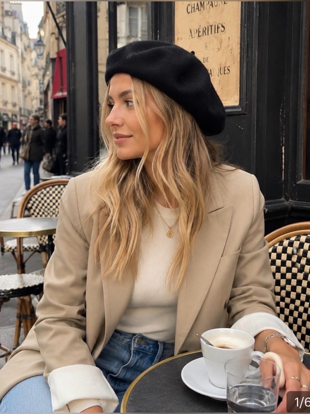 a new day brand Wool blend Beret-Black (2021) GUC